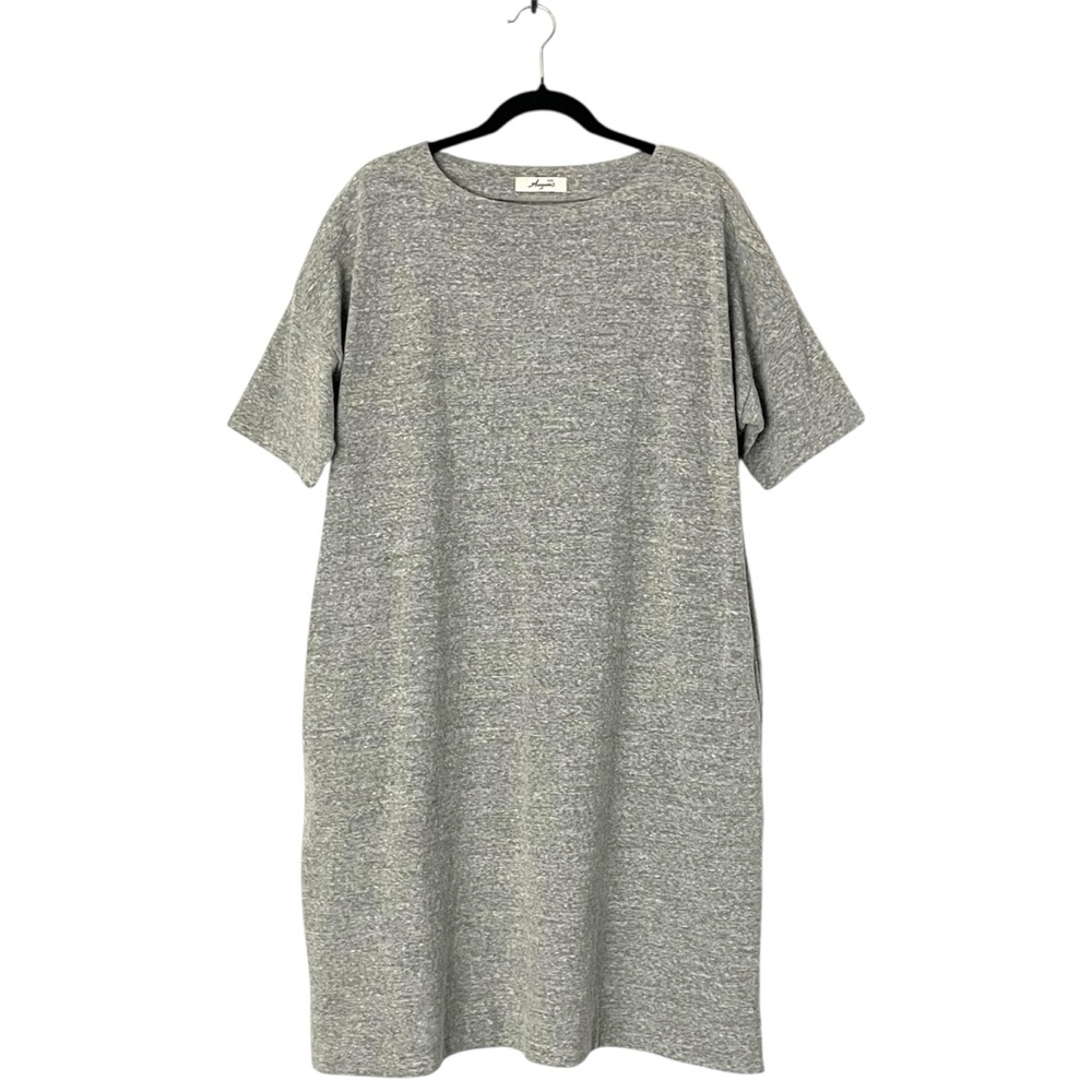 ICHI Antiquites Tee Shirt Dress Grey Melange Mid-weight Sweatshirt Cotton O/S
